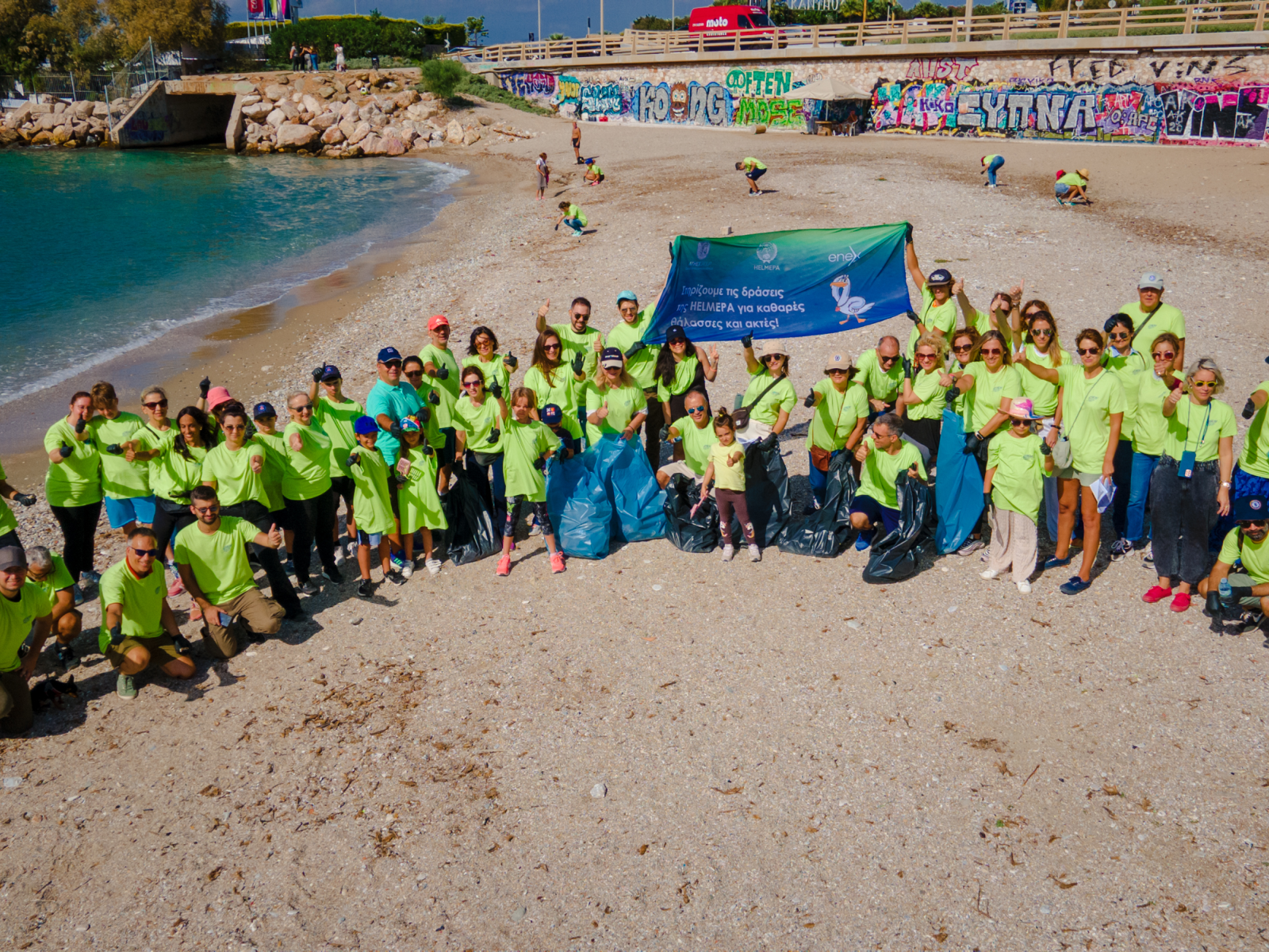 Volunteer Beach Cleanup at the Loutra Alimou Beach